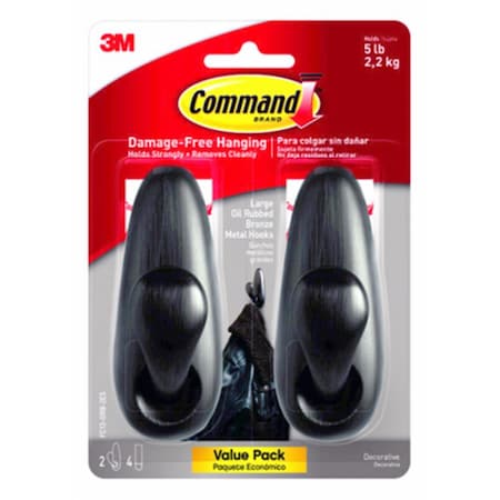 Pinpoint Metal Classic Hooks - Oil Rubbed Bronze; Large, 2PK PI843758